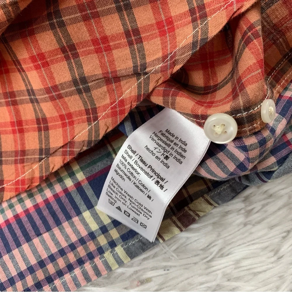 J‎ Crew Relaxed short-sleeve Indian madras button up shirt in mixed plaid